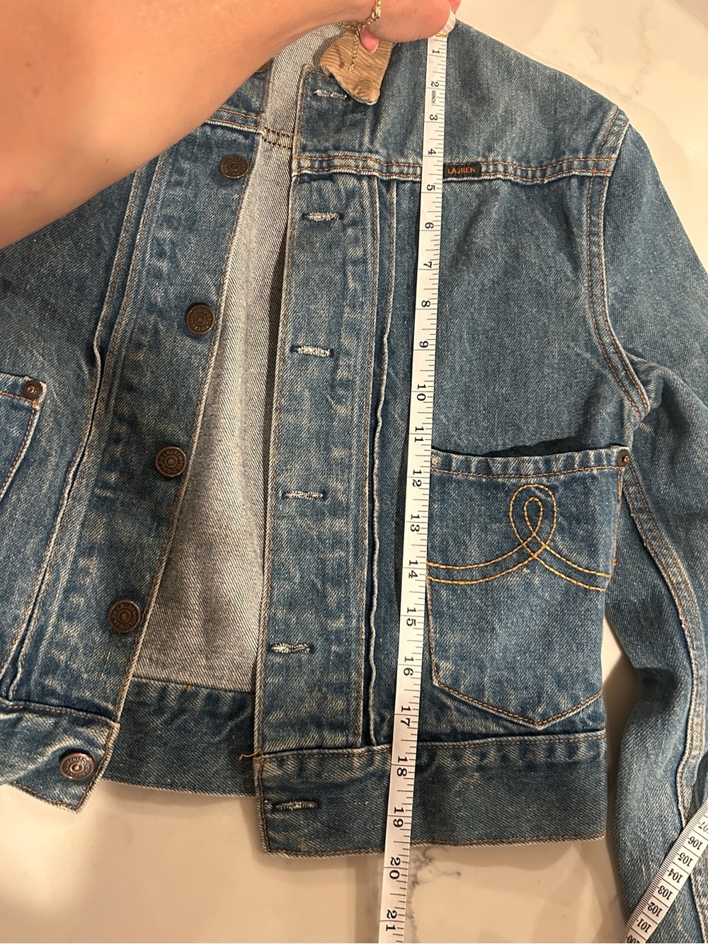 Vintage Polo Western Ralph Lauren Denim Jacket Corduroy Collar USA - Picture 13 of 15